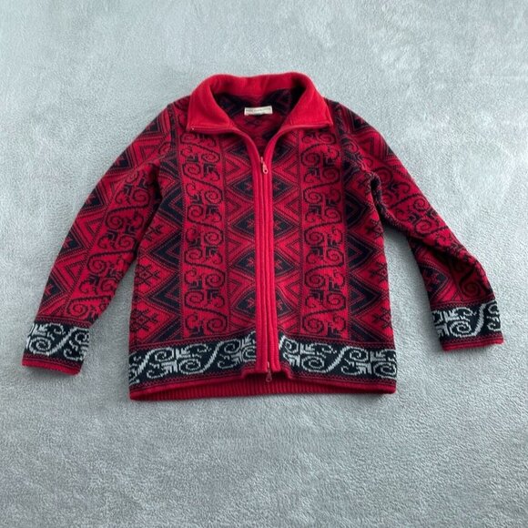 Vintage Baltic Inspirations M W womens Wool Blend Zip-Up Sweater Jacket 5613 - Picture 1 of 10